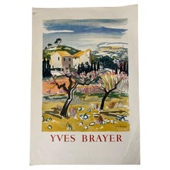 Yves Brayer Poster originale a colori raffigurante le Hille della Provenza