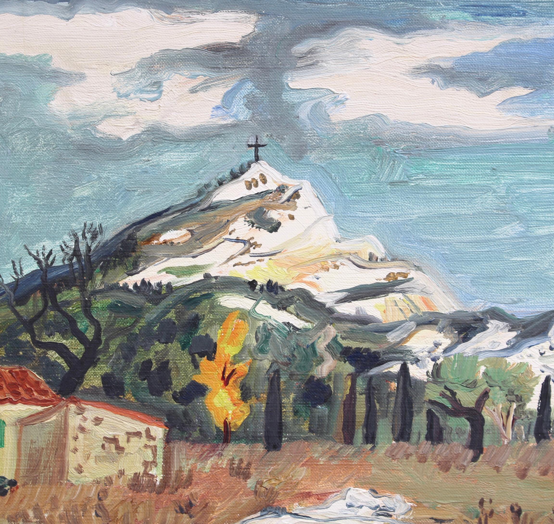 'Mont Sainte-Victoire' by Yves Brayer French Vintage Oil Painting For Sale 7