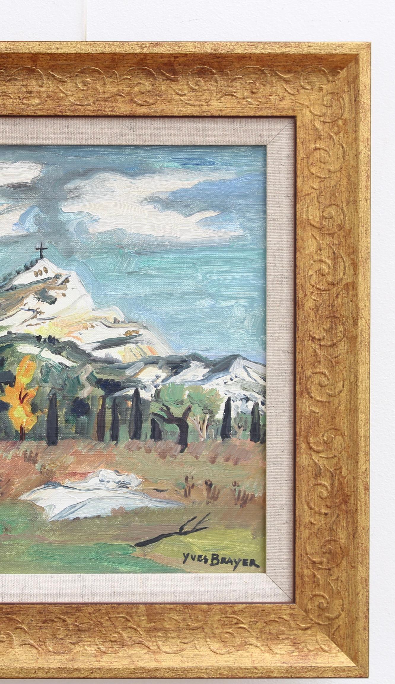 'Mont Sainte-Victoire' by Yves Brayer French Vintage Oil Painting For Sale 1
