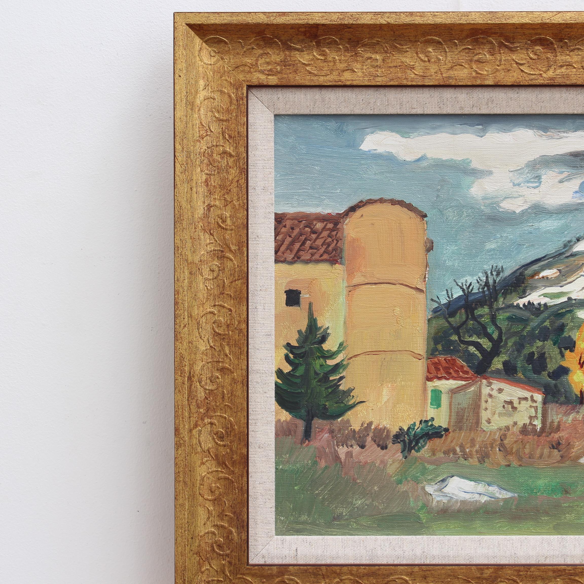 'Mont Sainte-Victoire' by Yves Brayer French Vintage Oil Painting For Sale 2