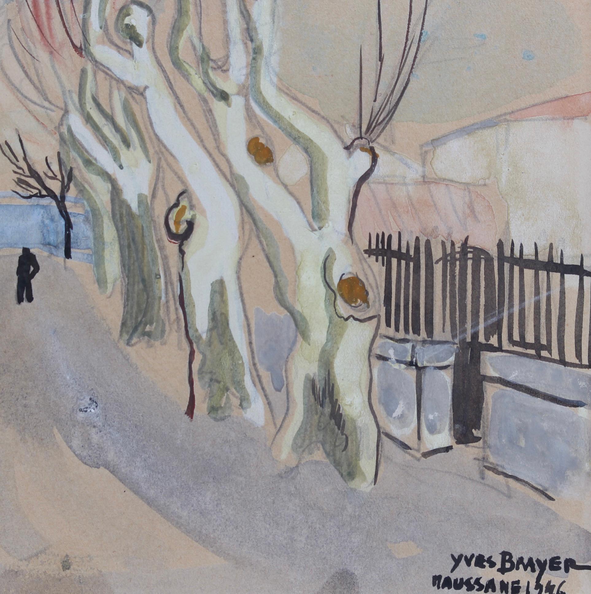 Row of Plane Trees In Winter de Maussane-les-Alpilles en vente 3