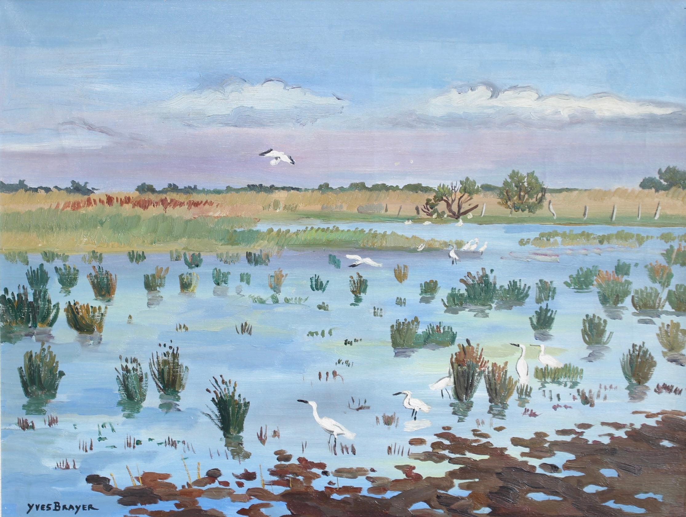 Primavera in Camargue - Animal Painting Grigio di Yves Brayer