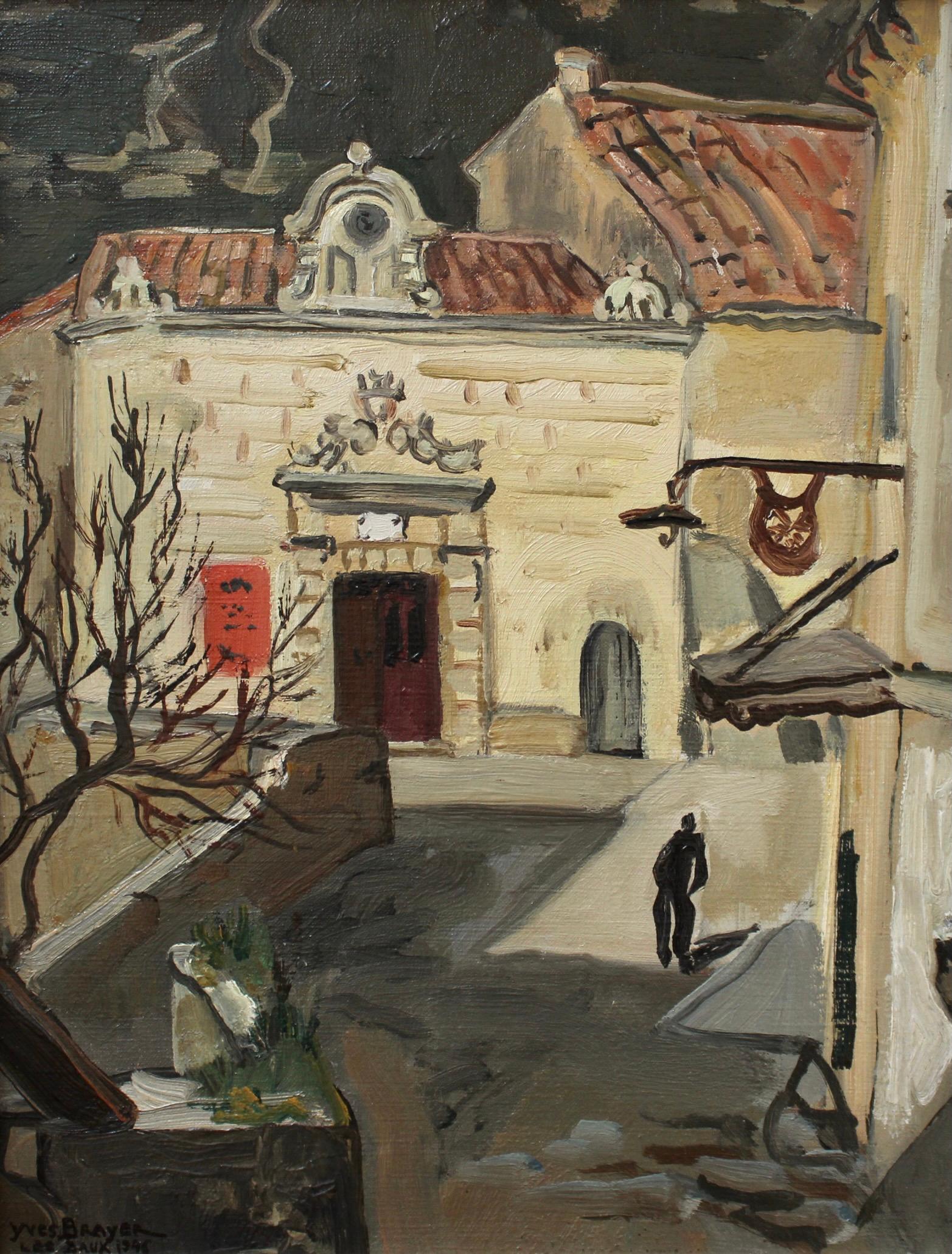 Yves Brayer - The Town Hall of Les Baux-de-Provence For Sale at 1stDibs |  brayer for painting, yves brayer paintings