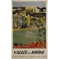 1954 original travel poster by Yves Brayer for the SNCF Vallée du Rhone