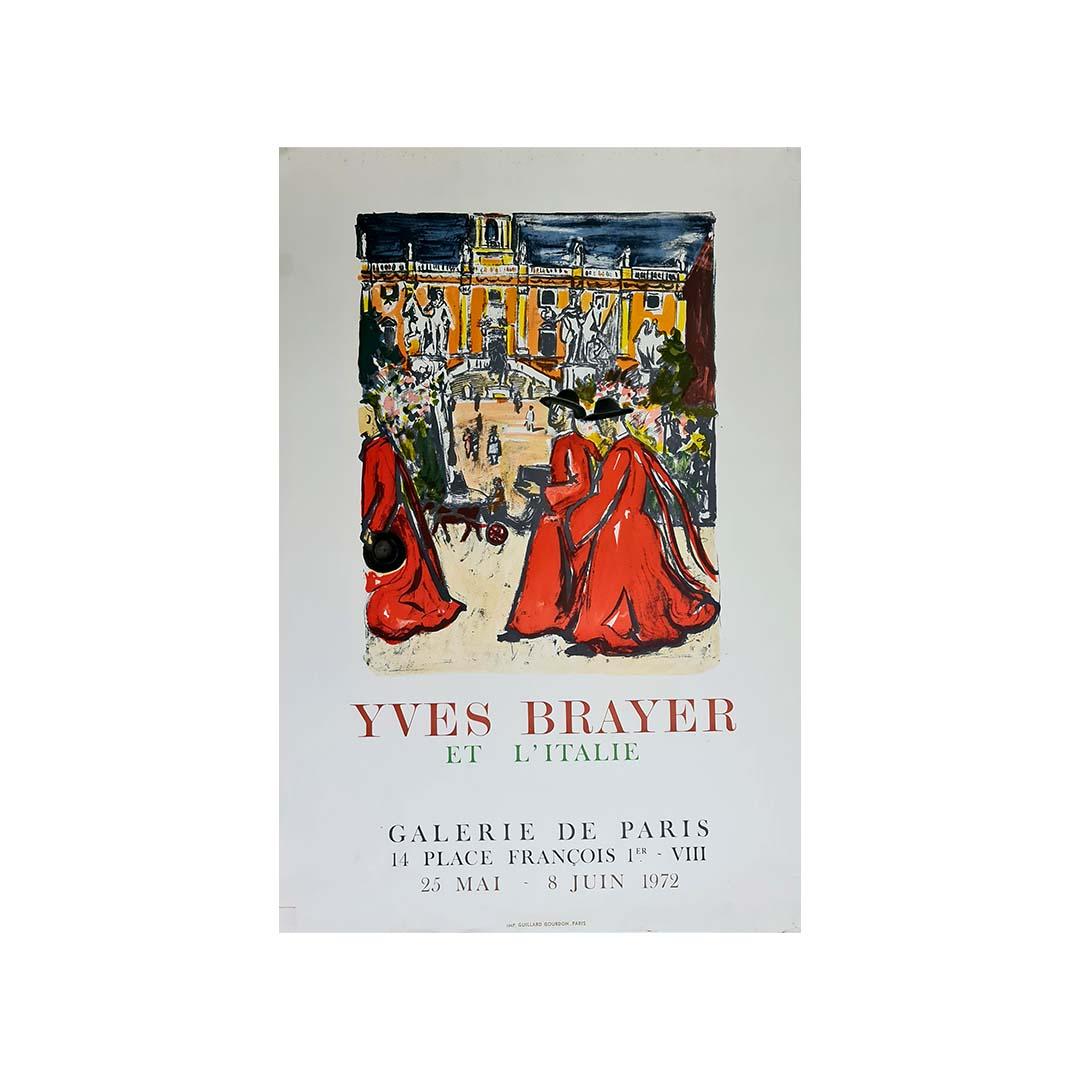 Originalplakat von Yves Brayer aus der Galerie de Paris von 1972 – Italienische Kardinäle im Angebot 1