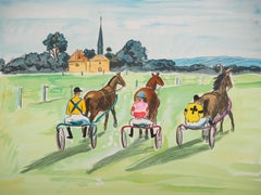 Before the Trotting Race - Original Lithograph Handsigned Numbered