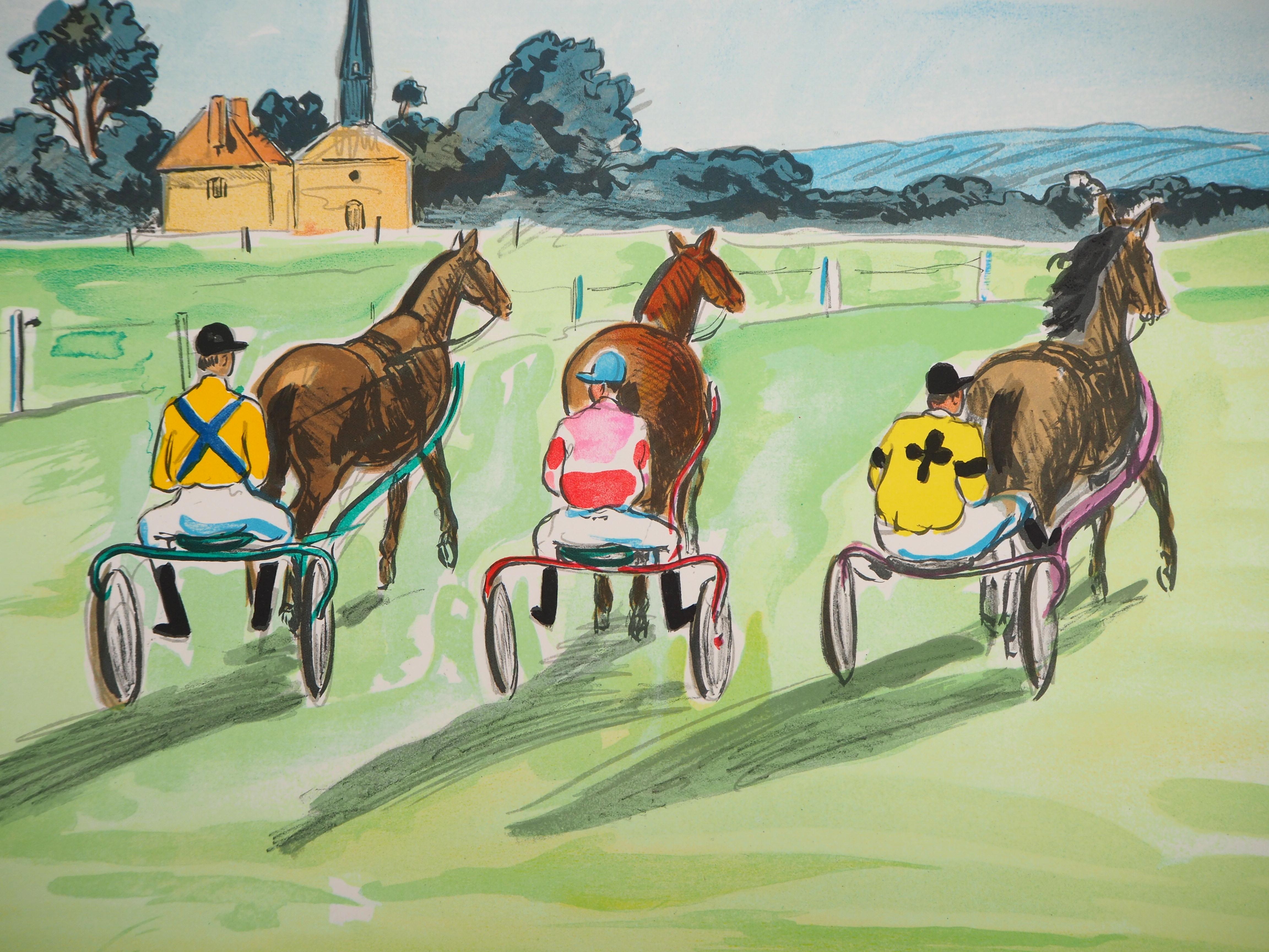 Yves Brayer (1907-1990)
Before the Trotting Race

Original lithograph, c.1973
Handsigned in pencil by the artist
Numbered /250 copies
Size 50 x 65 cm, on Arches Vellum

Information: From Paul Vialar's portfolio 