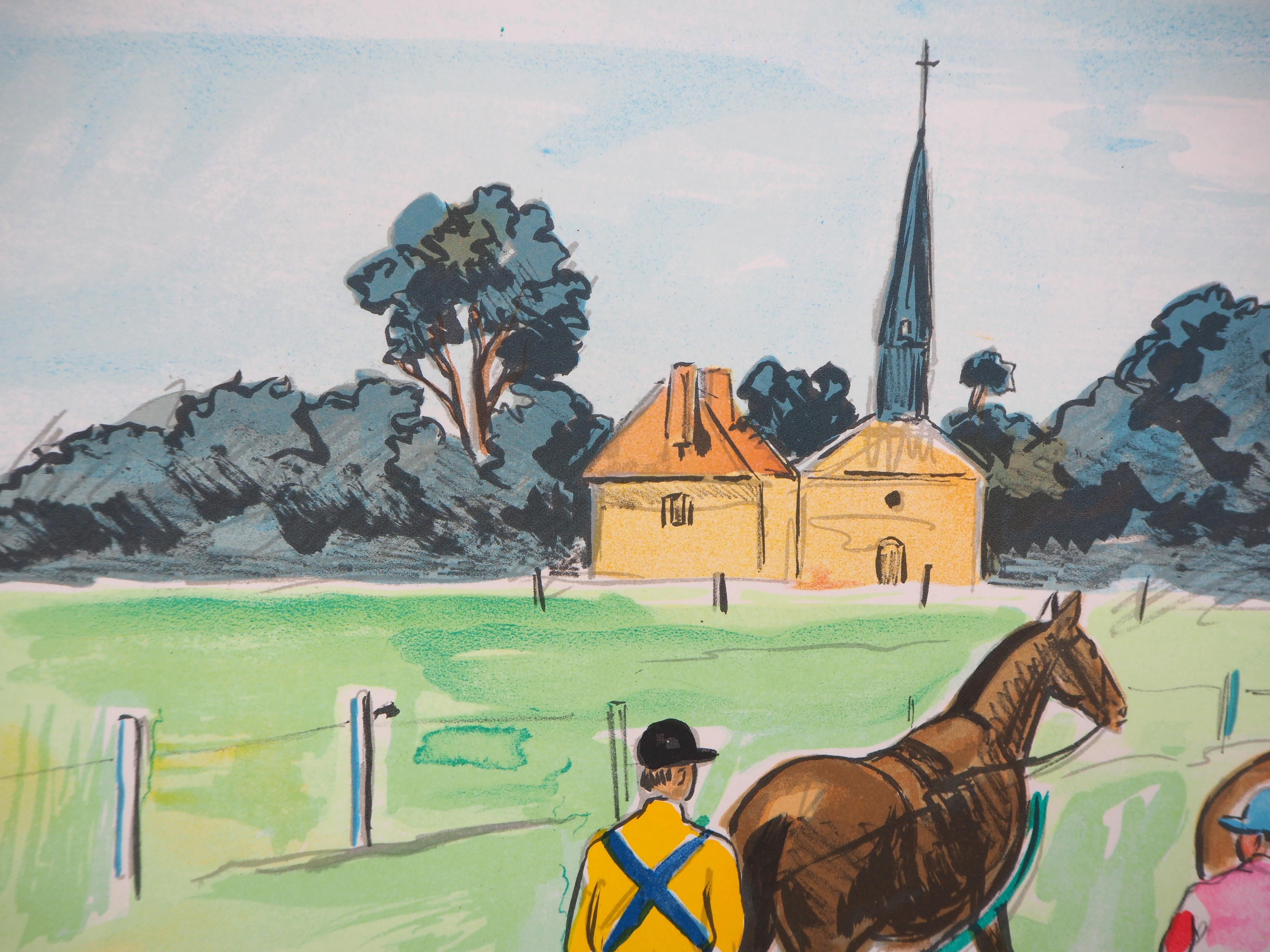Before the Trotting Race - Original Lithograph Handsigned Numbered For Sale 1