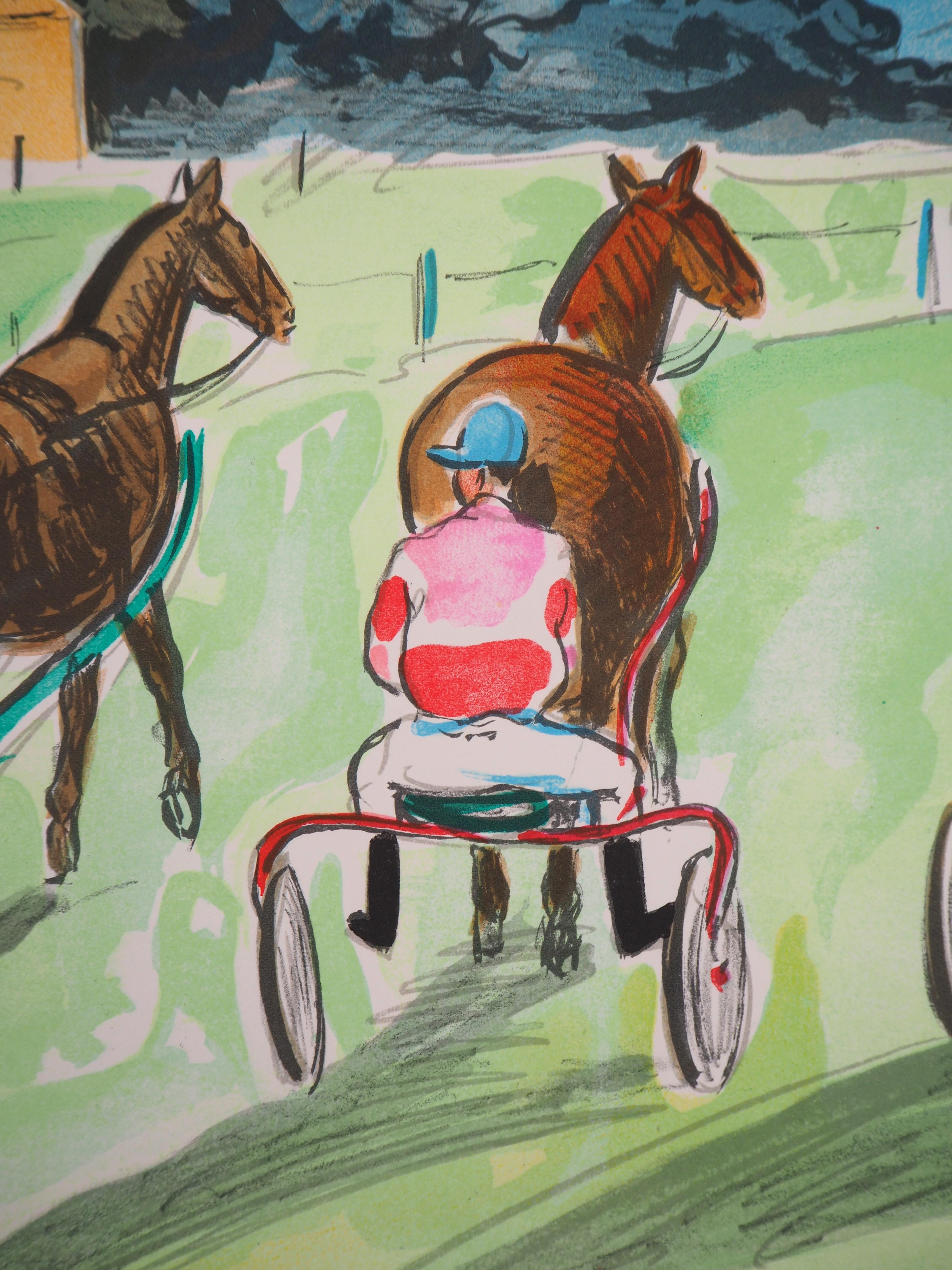 Before the Trotting Race - Original Lithograph Handsigned Numbered For Sale 2
