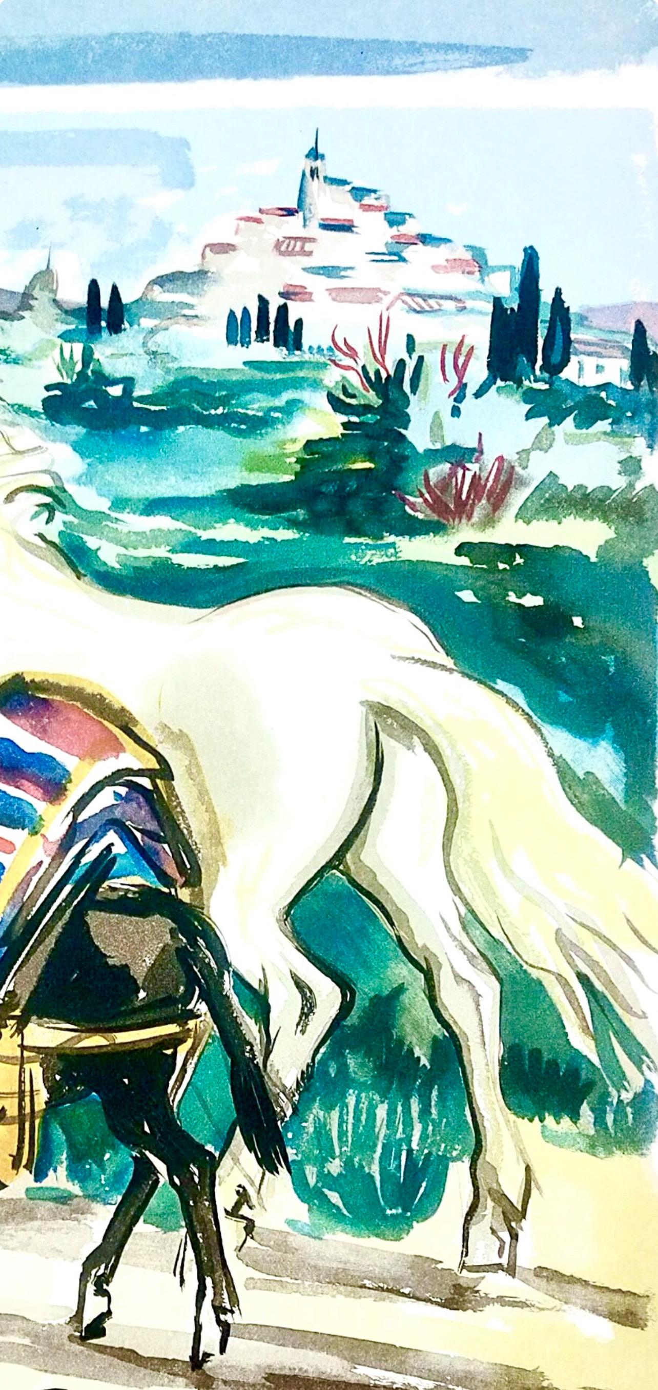Cheval et âne en Provence, Vingt fables de La fontaine, Yves Brayer For Sale 2