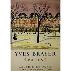 Circa 1950 Original vintage poster by Yves Brayer - Paris Place des Vosges