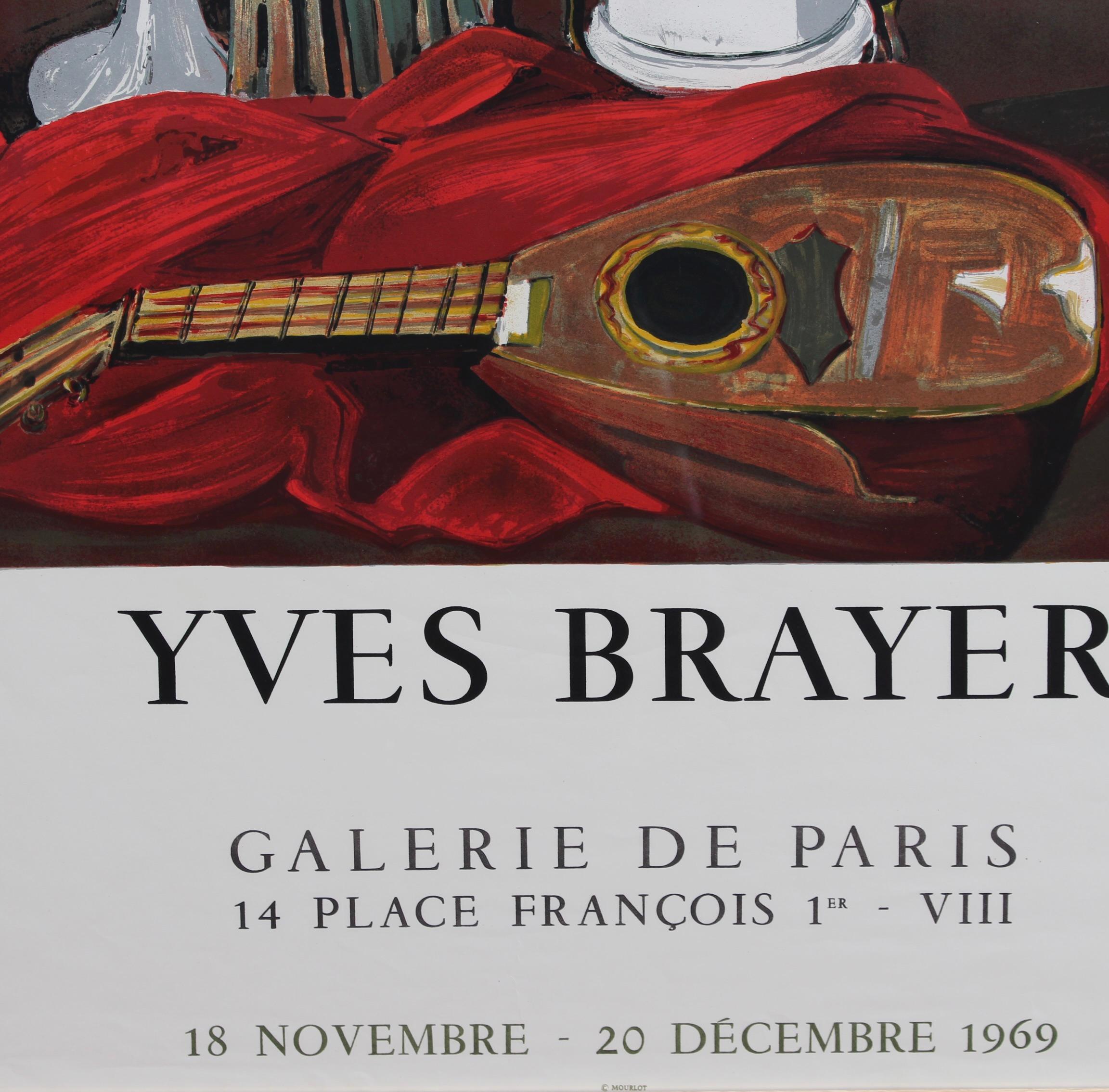 French Vintage Exhibition Poster for Yves Brayer (1969) - Galerie de Paris For Sale 10