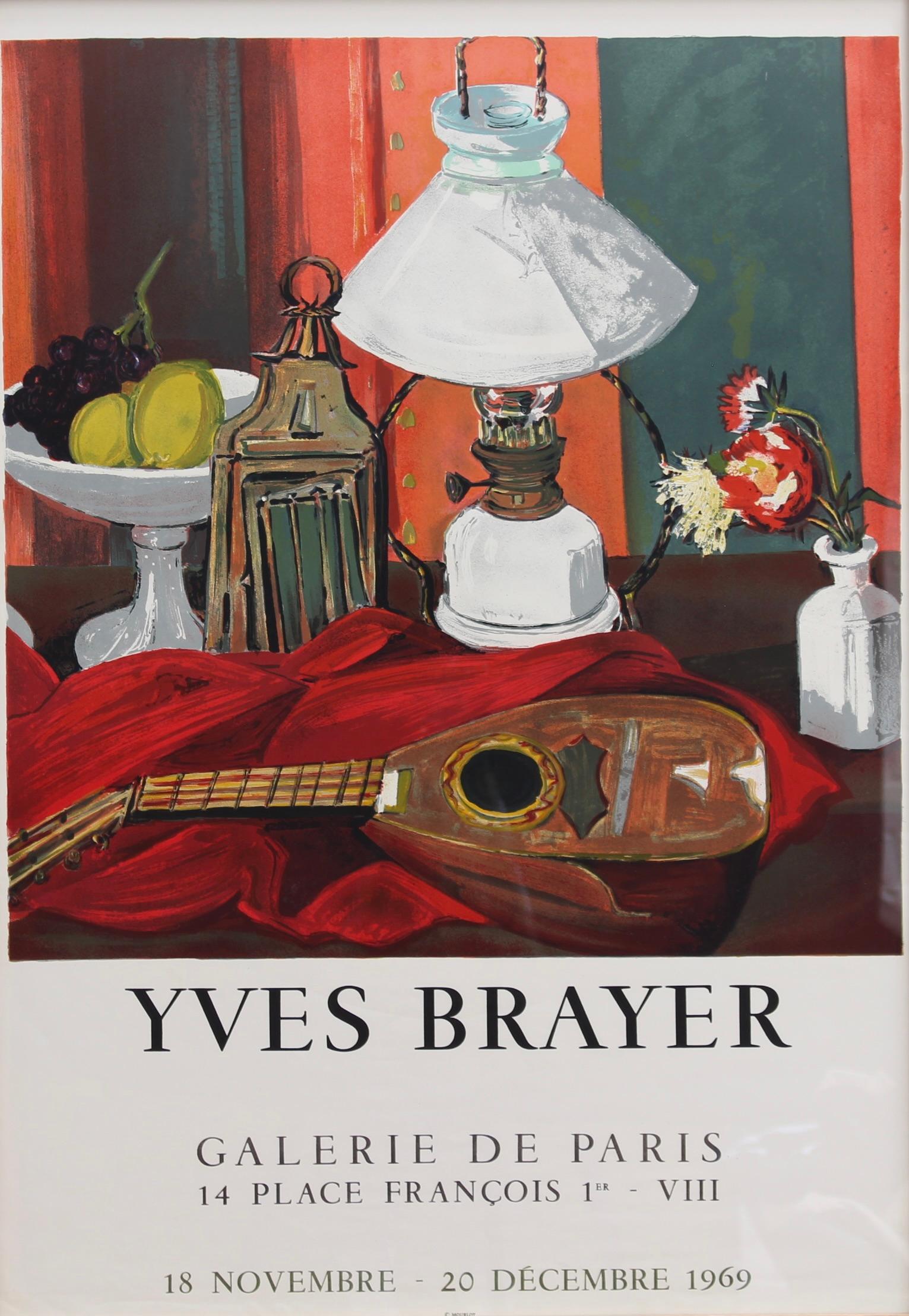 French Vintage Exhibition Poster for Yves Brayer (1969) - Galerie de Paris For Sale 1