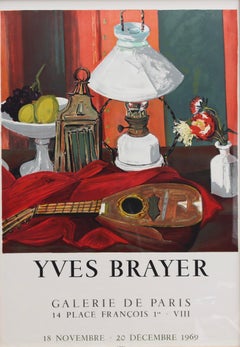 Cartel francés de época de la exposición de Yves Brayer (1969) - Galería de París