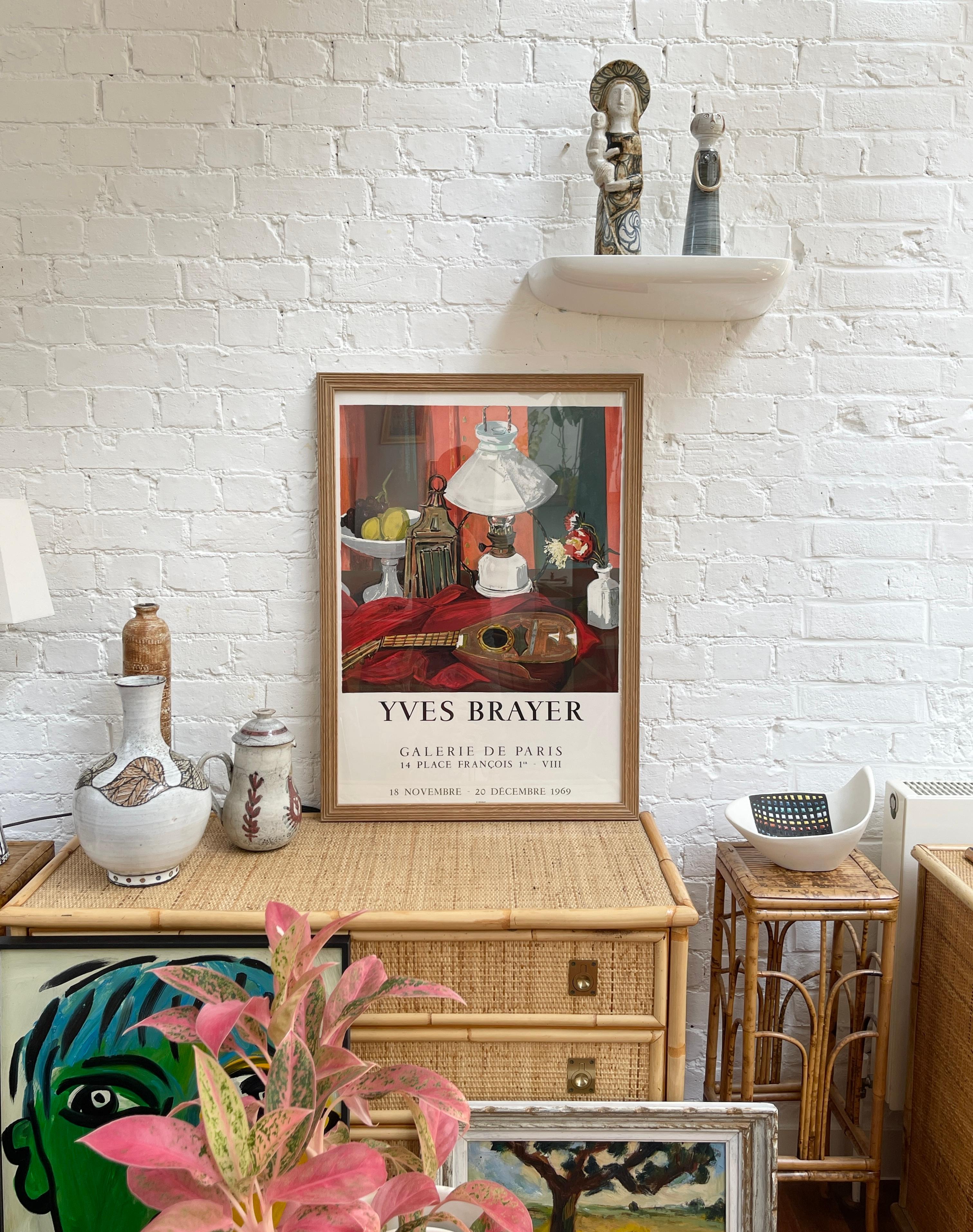 French Vintage Exhibition Poster for Yves Brayer (1969) - Galerie de Paris For Sale 2