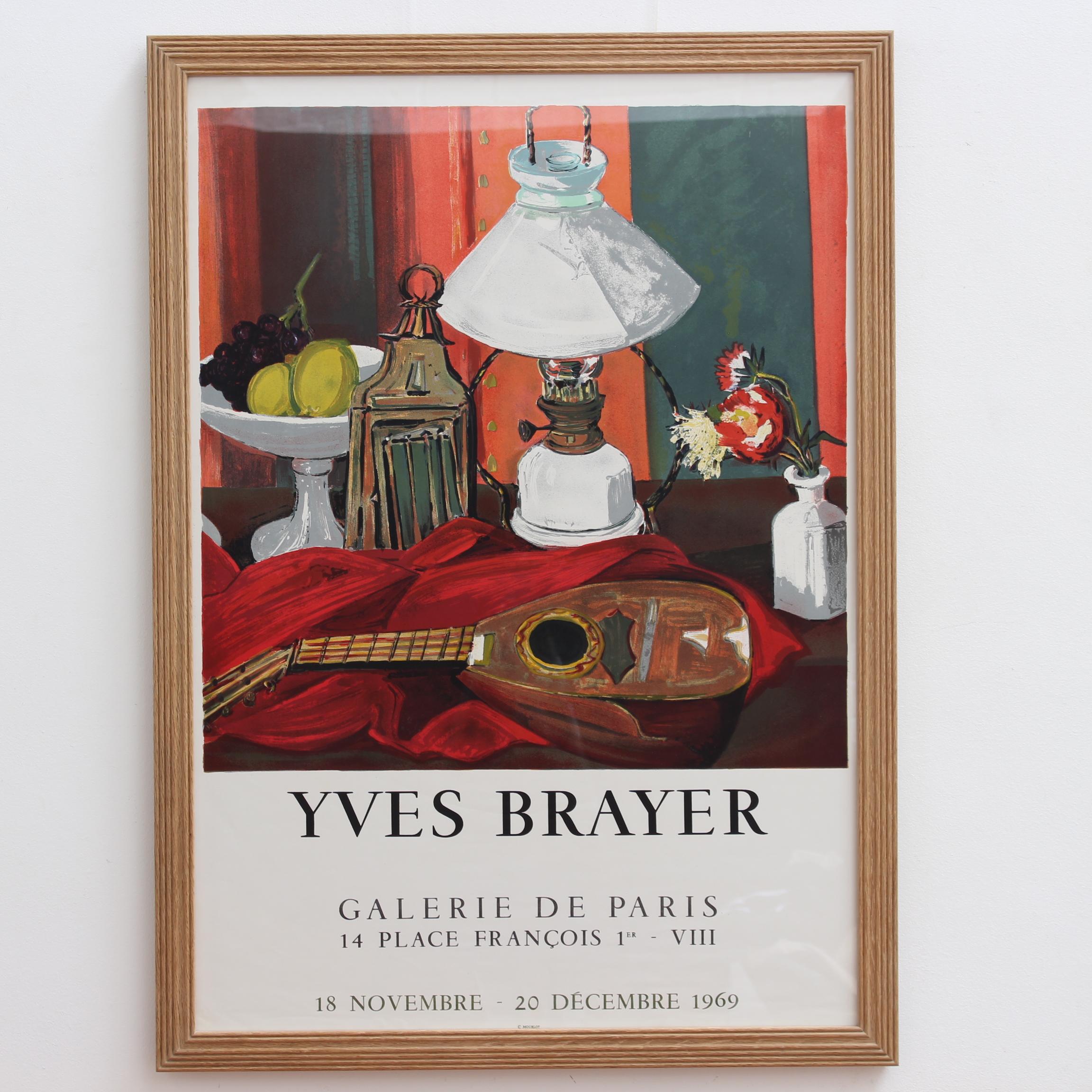 French Vintage Exhibition Poster for Yves Brayer (1969) - Galerie de Paris For Sale 3