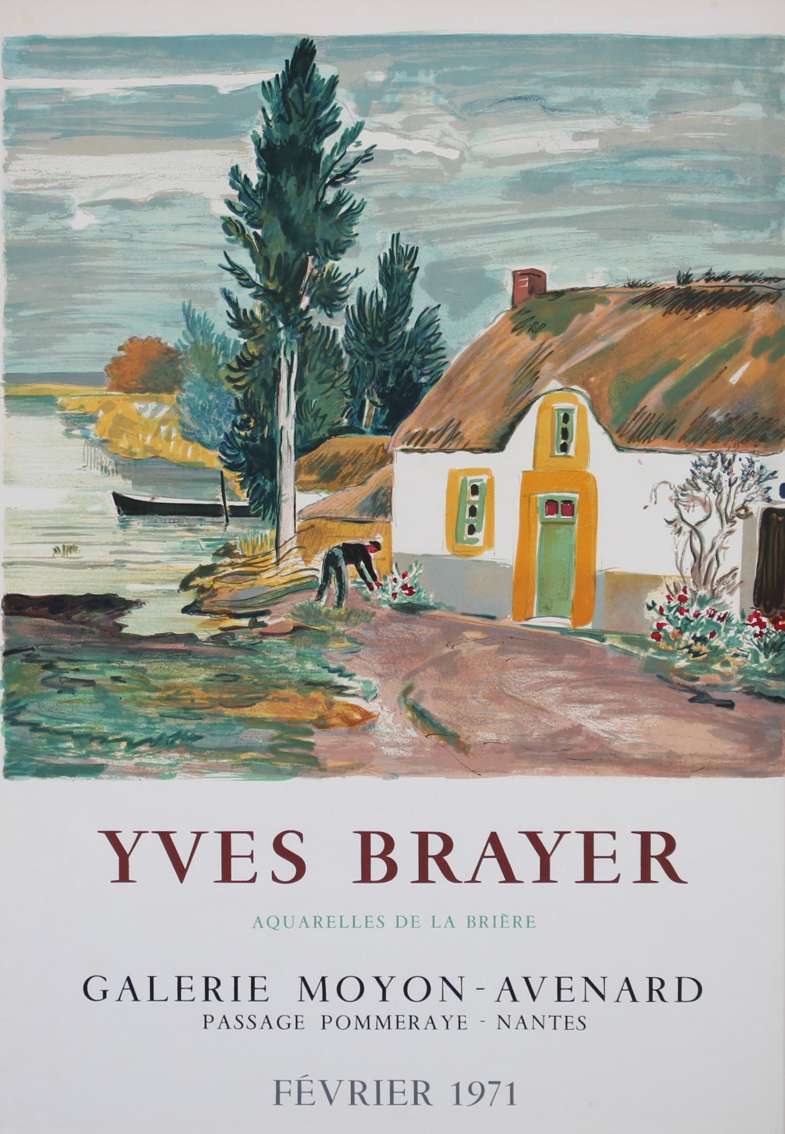 French Vintage Exhibition Poster for Yves Brayer (1971) For Sale 1