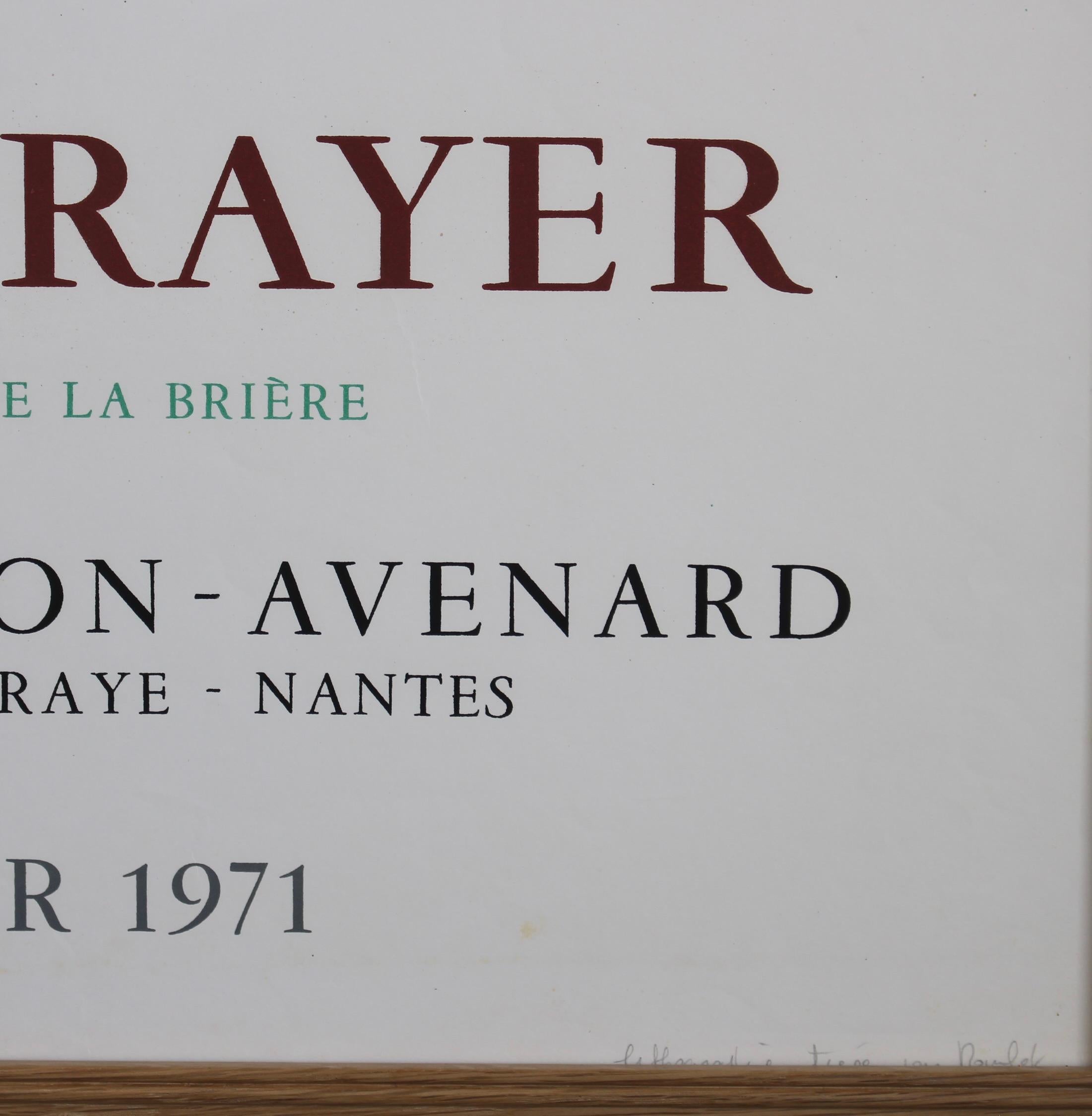 French Vintage Exhibition Poster for Yves Brayer (1971) For Sale 7