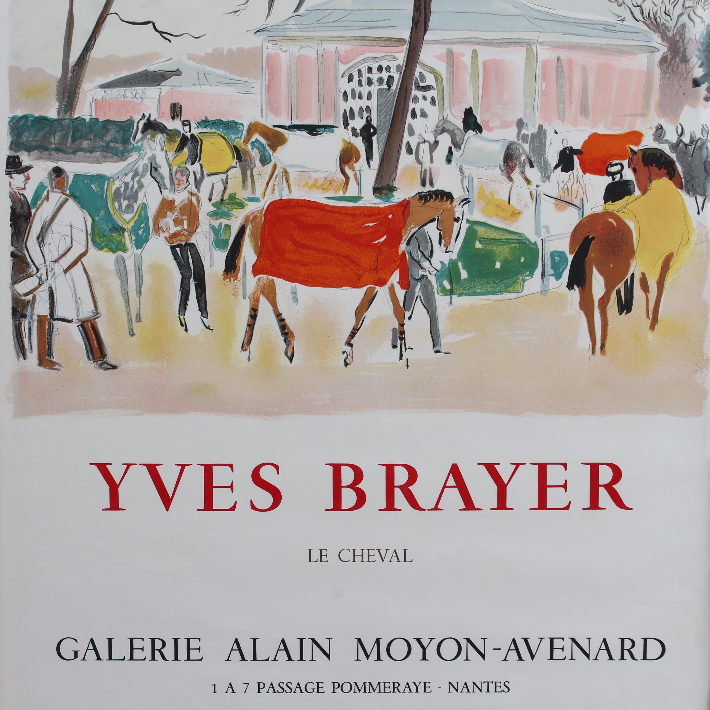 French Vintage Exhibition Poster for Yves Brayer for Galerie Alain Moyon-Avenard For Sale 9