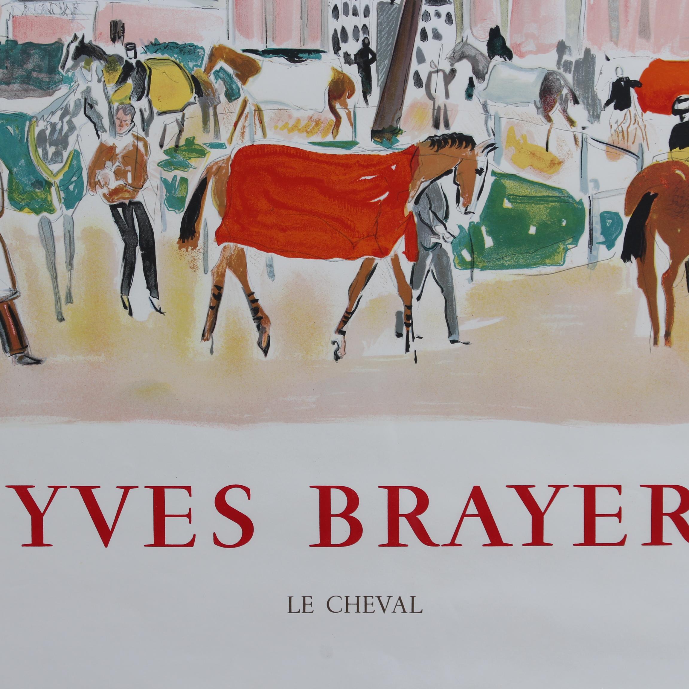French Vintage Exhibition Poster for Yves Brayer for Galerie Alain Moyon-Avenard For Sale 10