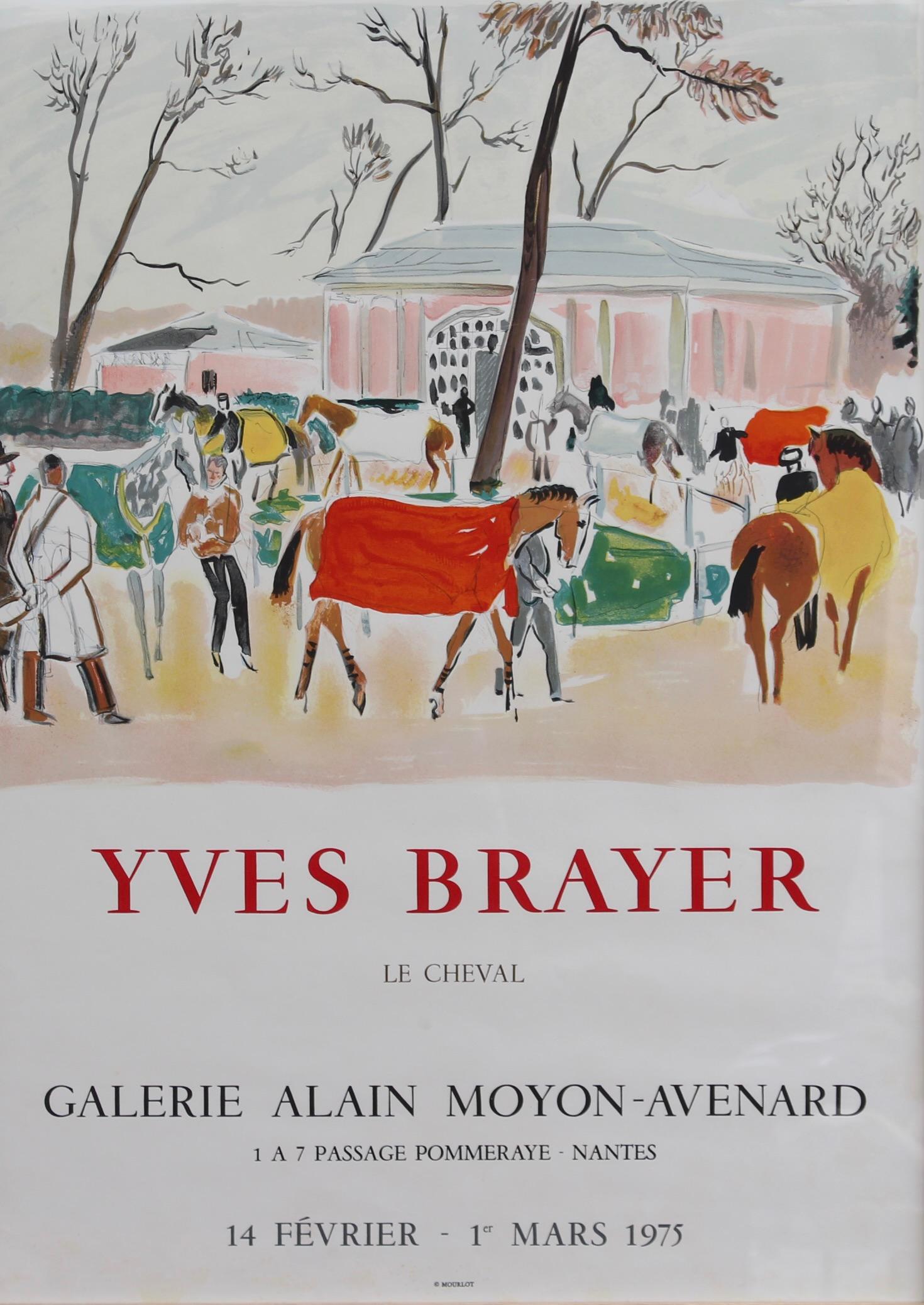 French Vintage Exhibition Poster for Yves Brayer for Galerie Alain Moyon-Avenard For Sale 1