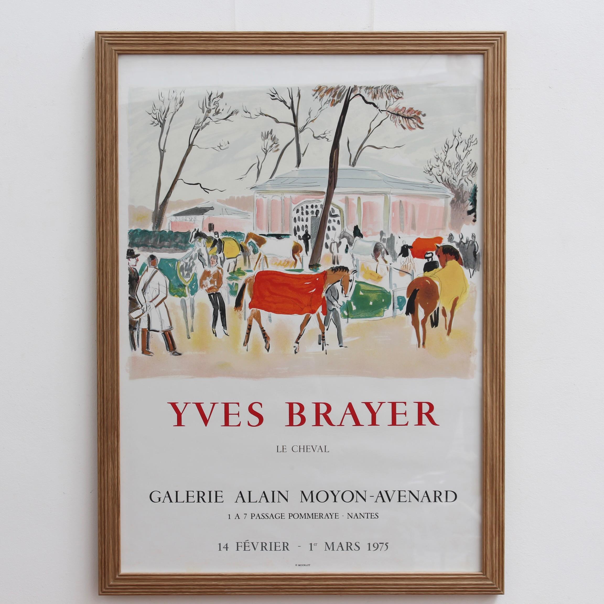 French Vintage Exhibition Poster for Yves Brayer for Galerie Alain Moyon-Avenard For Sale 3