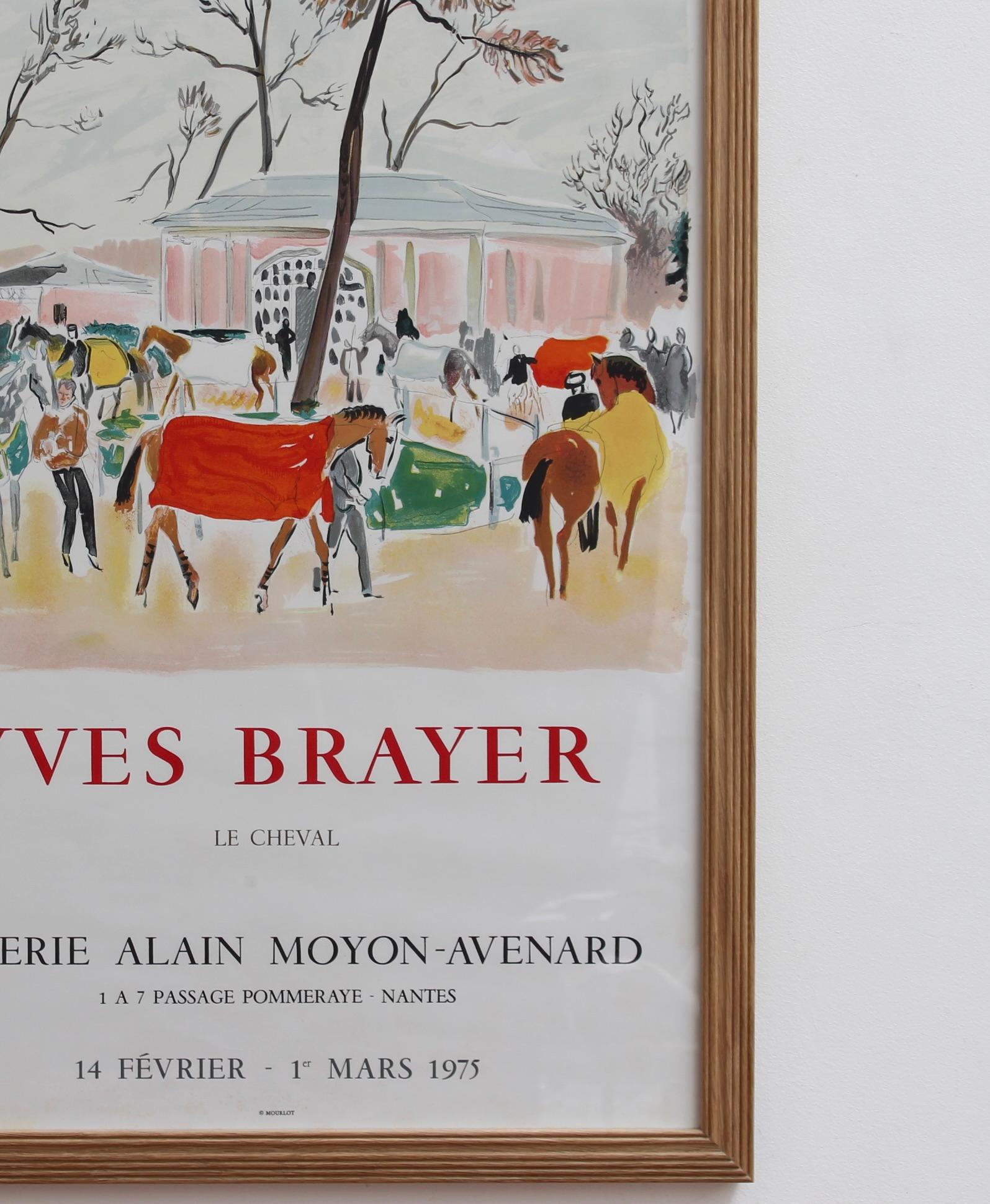 French Vintage Exhibition Poster for Yves Brayer for Galerie Alain Moyon-Avenard For Sale 4
