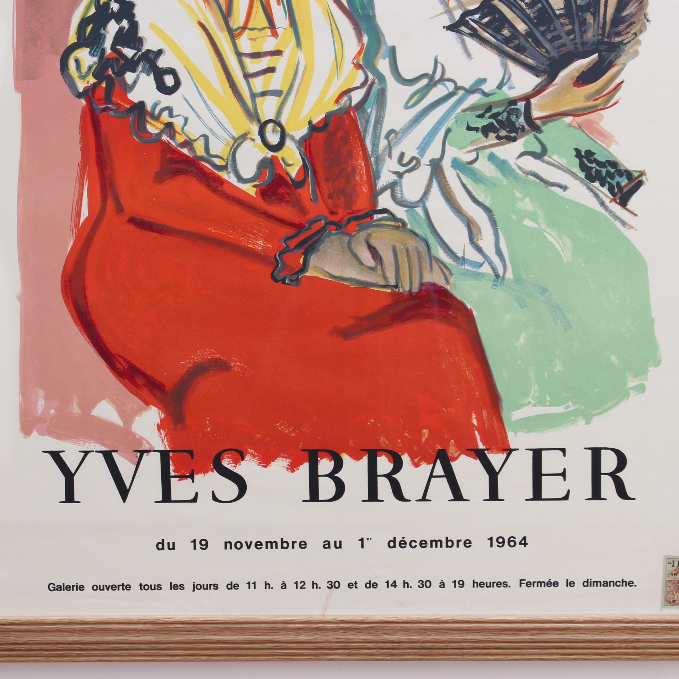 French Vintage Exhibition Poster for Yves Brayer - Galerie Isy Brachot Brussels For Sale 13