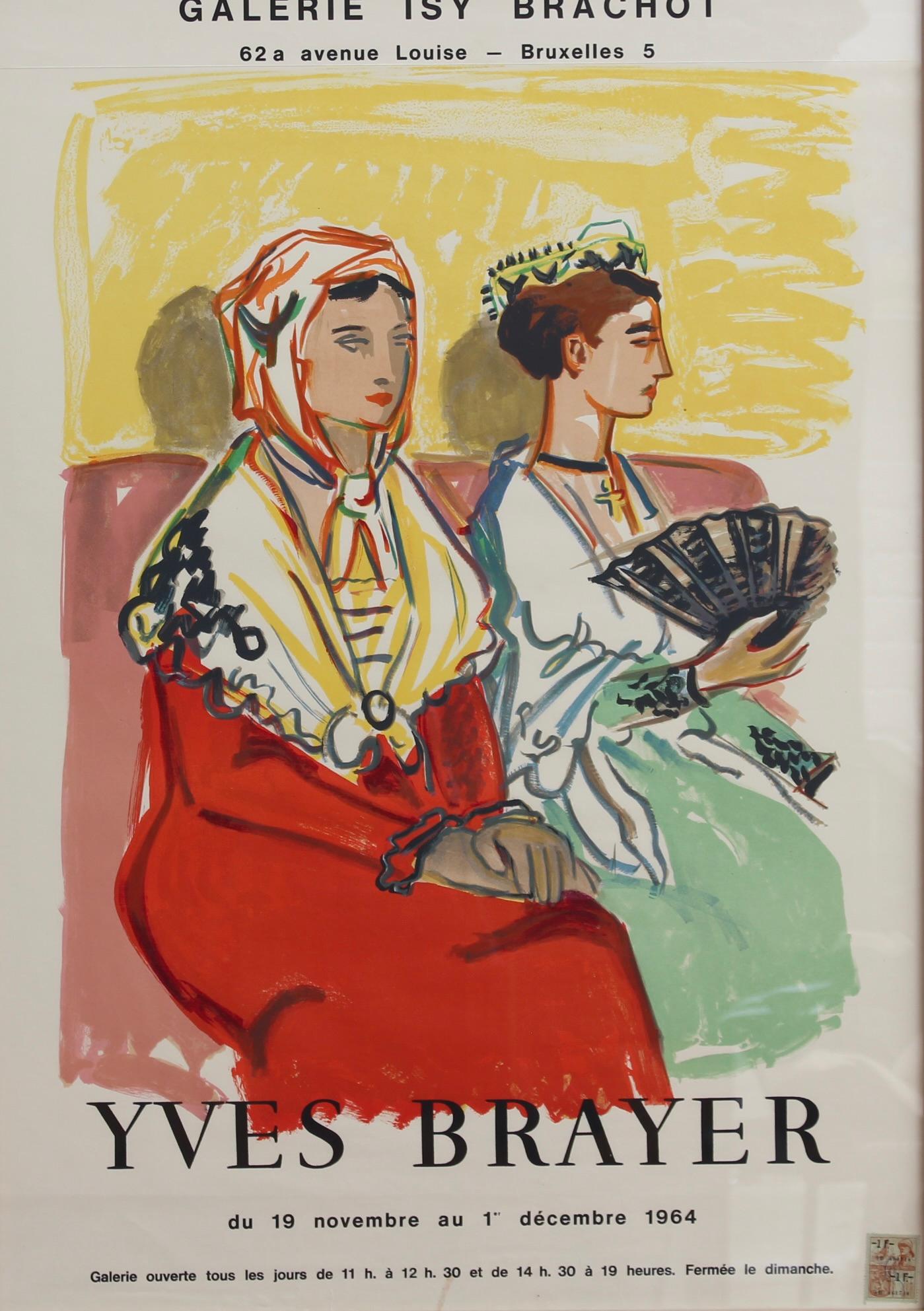 French Vintage Exhibition Poster for Yves Brayer - Galerie Isy Brachot Brussels For Sale 1