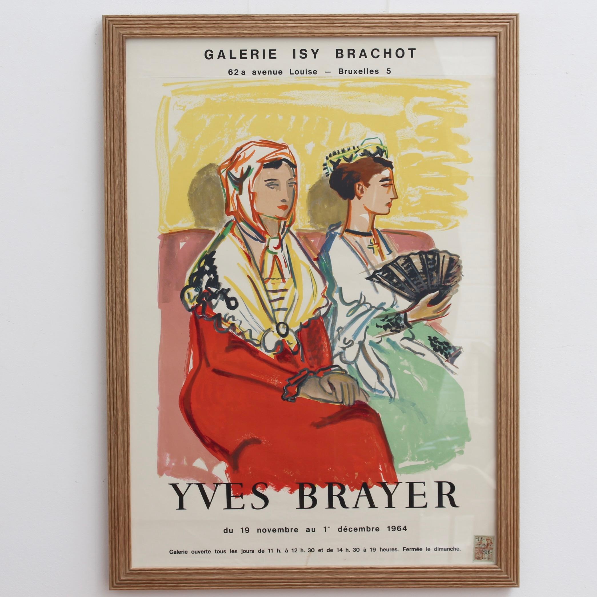 French Vintage Exhibition Poster for Yves Brayer - Galerie Isy Brachot Brussels For Sale 3