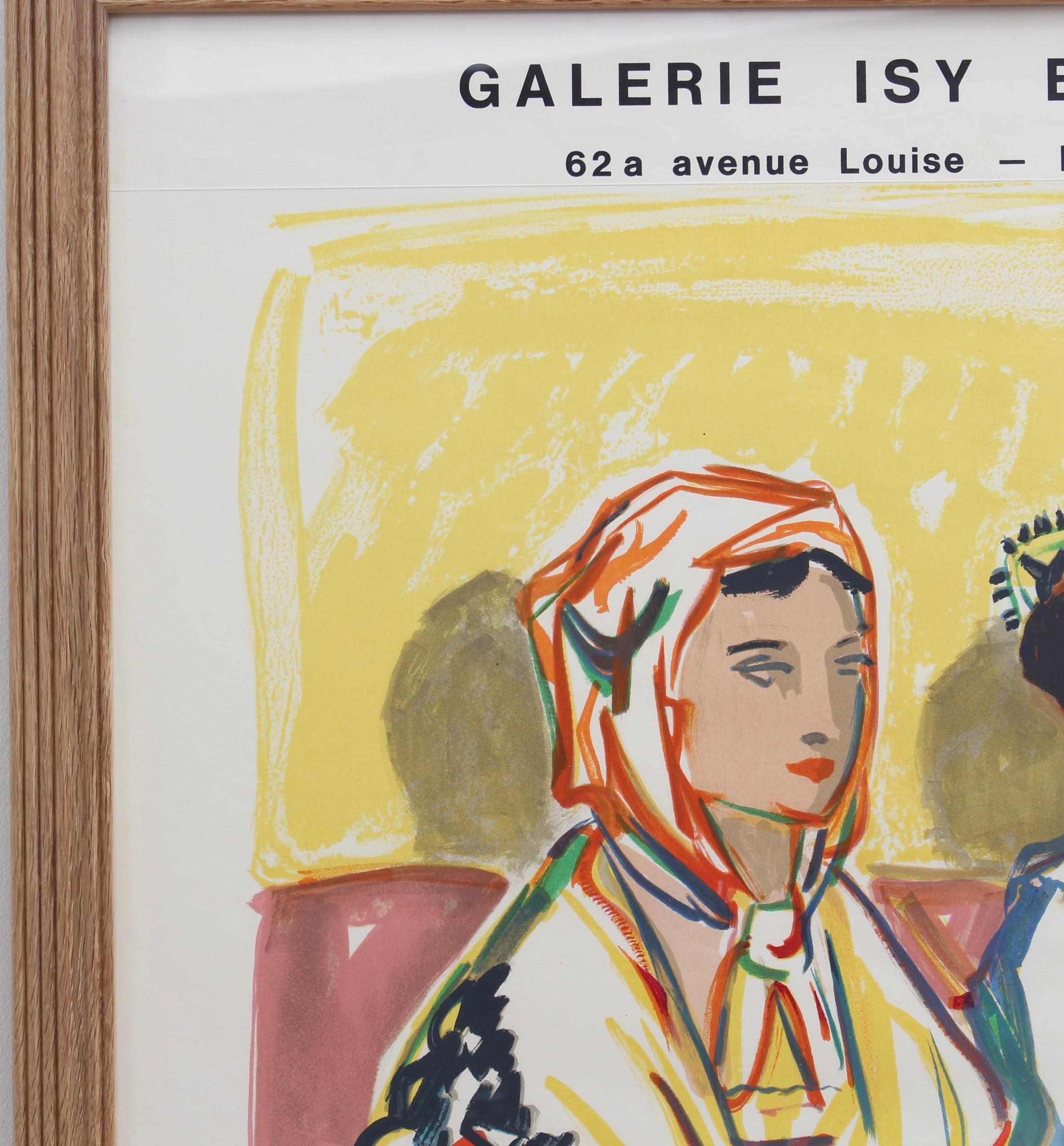 French Vintage Exhibition Poster for Yves Brayer - Galerie Isy Brachot Brussels For Sale 7