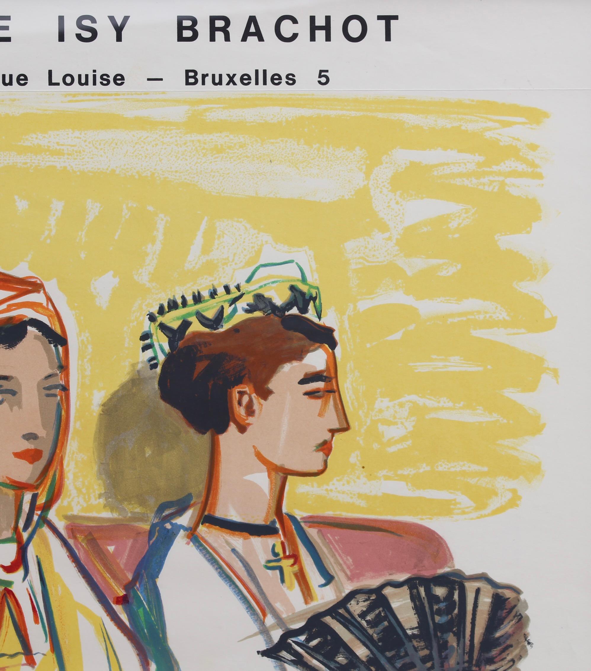French Vintage Exhibition Poster for Yves Brayer - Galerie Isy Brachot Brussels For Sale 8
