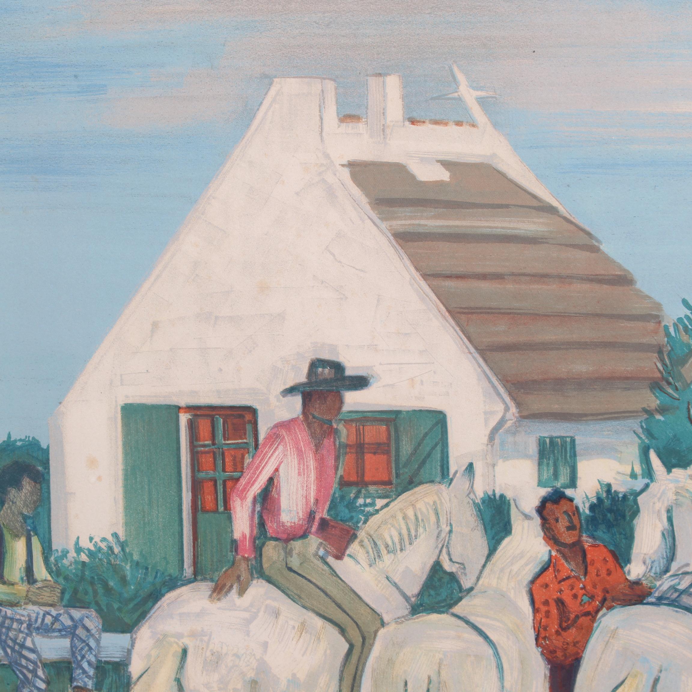 'Les Gardians de la Camargue' Litografía original firmada 6
