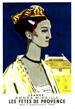 Original 1959 Les Fetes de Provence Annee Mireille, French vintage poster