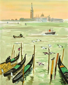 Original Vintage Exhibition Poster Yves Brayer Venice Galerie Des Chaudronniers