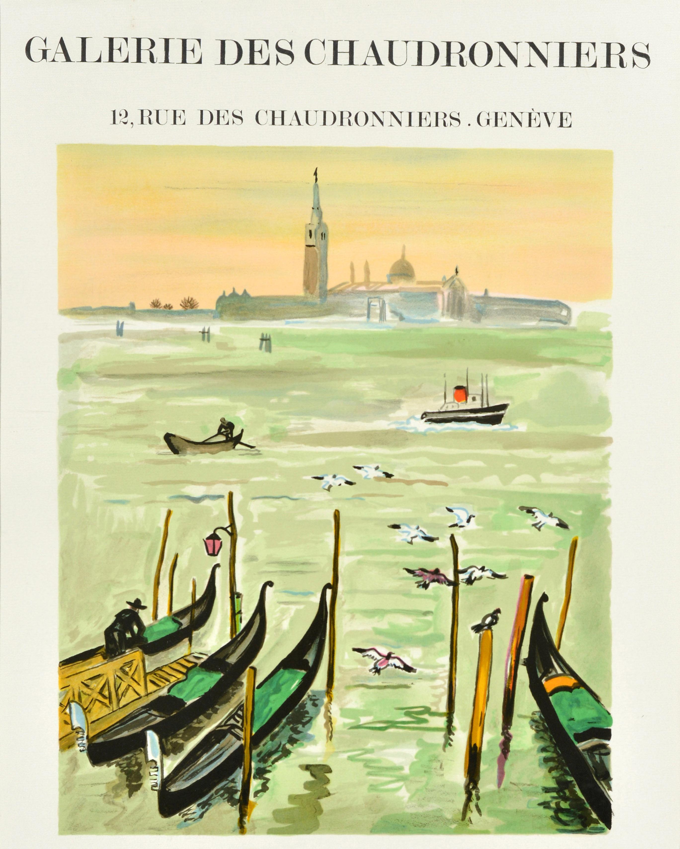 Original-Vintage-Ausstellungsplakat Yves Brayer Venedig Galerie Des Chaudronniers, Galerie Des Chaudronniers im Angebot 2