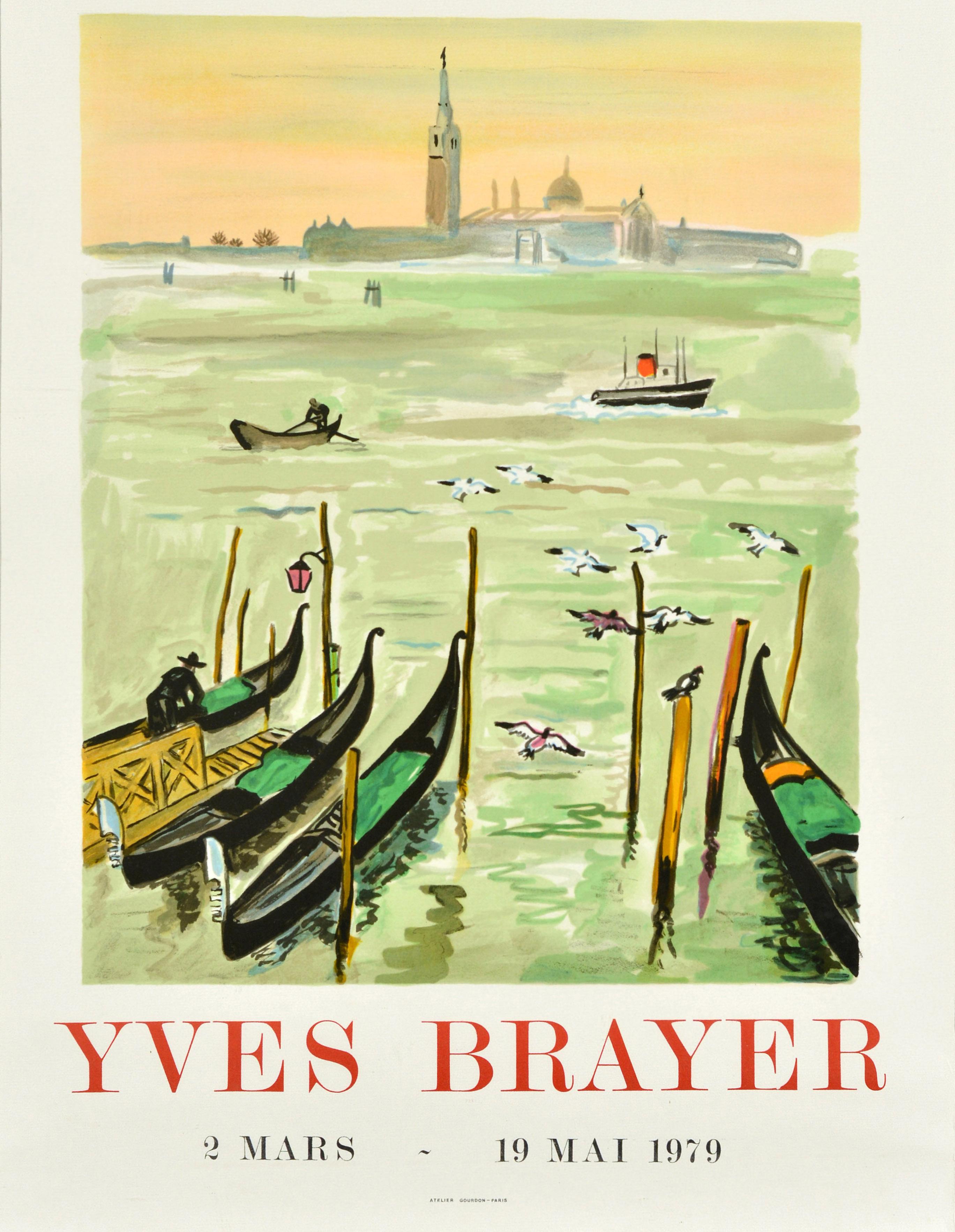 Original-Vintage-Ausstellungsplakat Yves Brayer Venedig Galerie Des Chaudronniers, Galerie Des Chaudronniers im Angebot 3