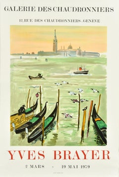 Original-Vintage-Ausstellungsplakat Yves Brayer Venedig Galerie Des Chaudronniers, Galerie Des Chaudronniers