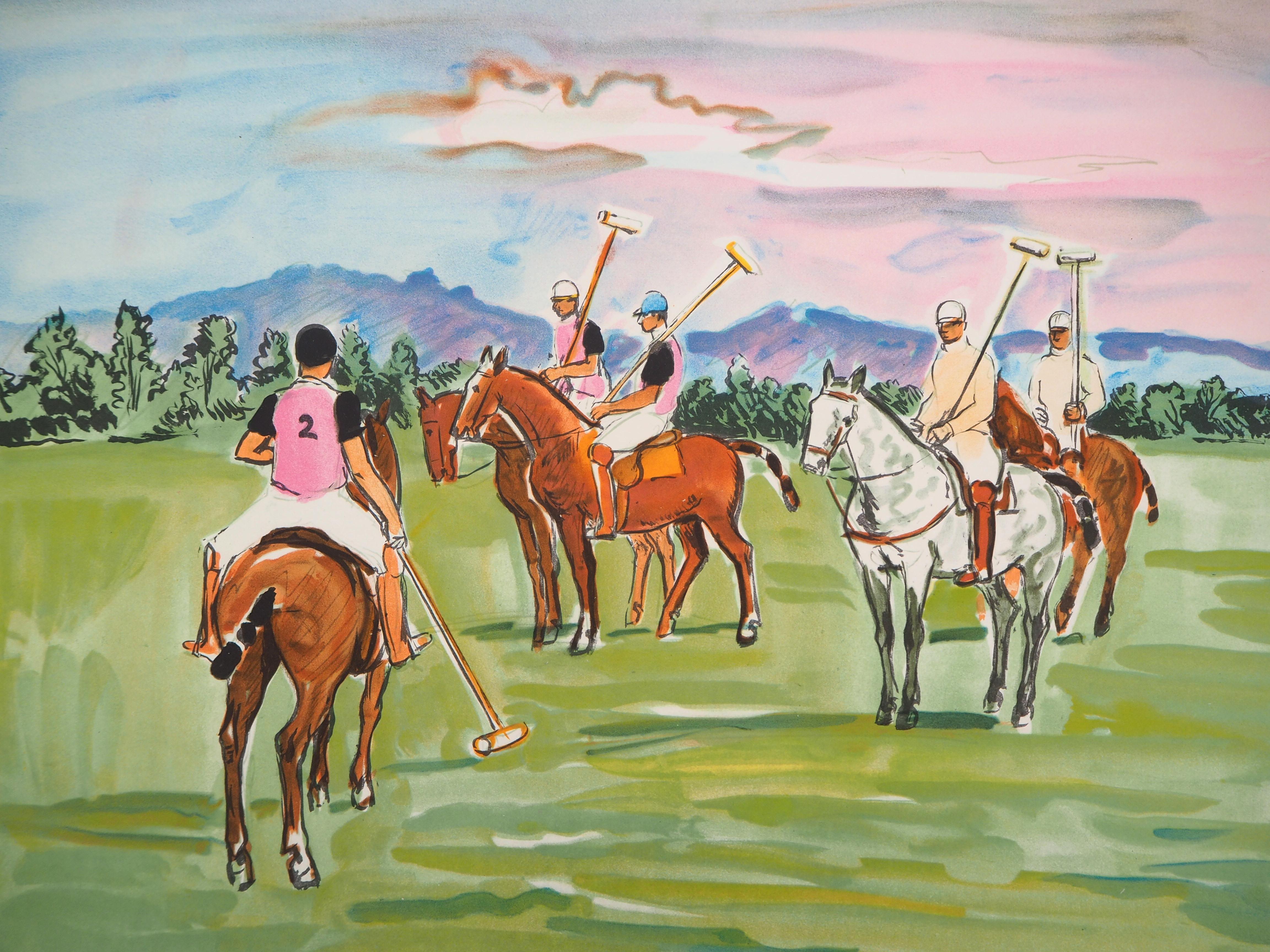 Polo Payers - Original Lithograph Handsigned Numbered - Print by Yves Brayer