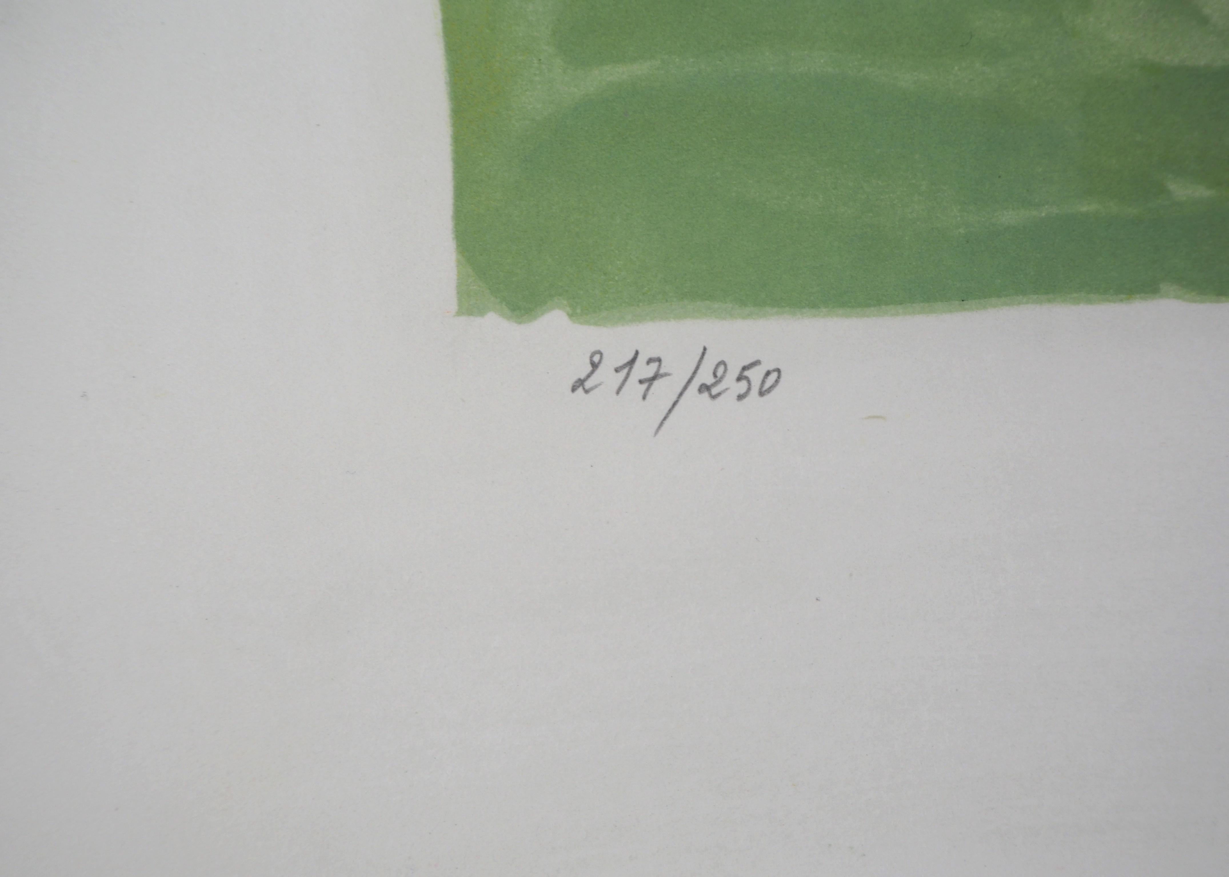 Polo Payers - Original Lithograph Handsigned Numbered - Gray Landscape Print by Yves Brayer