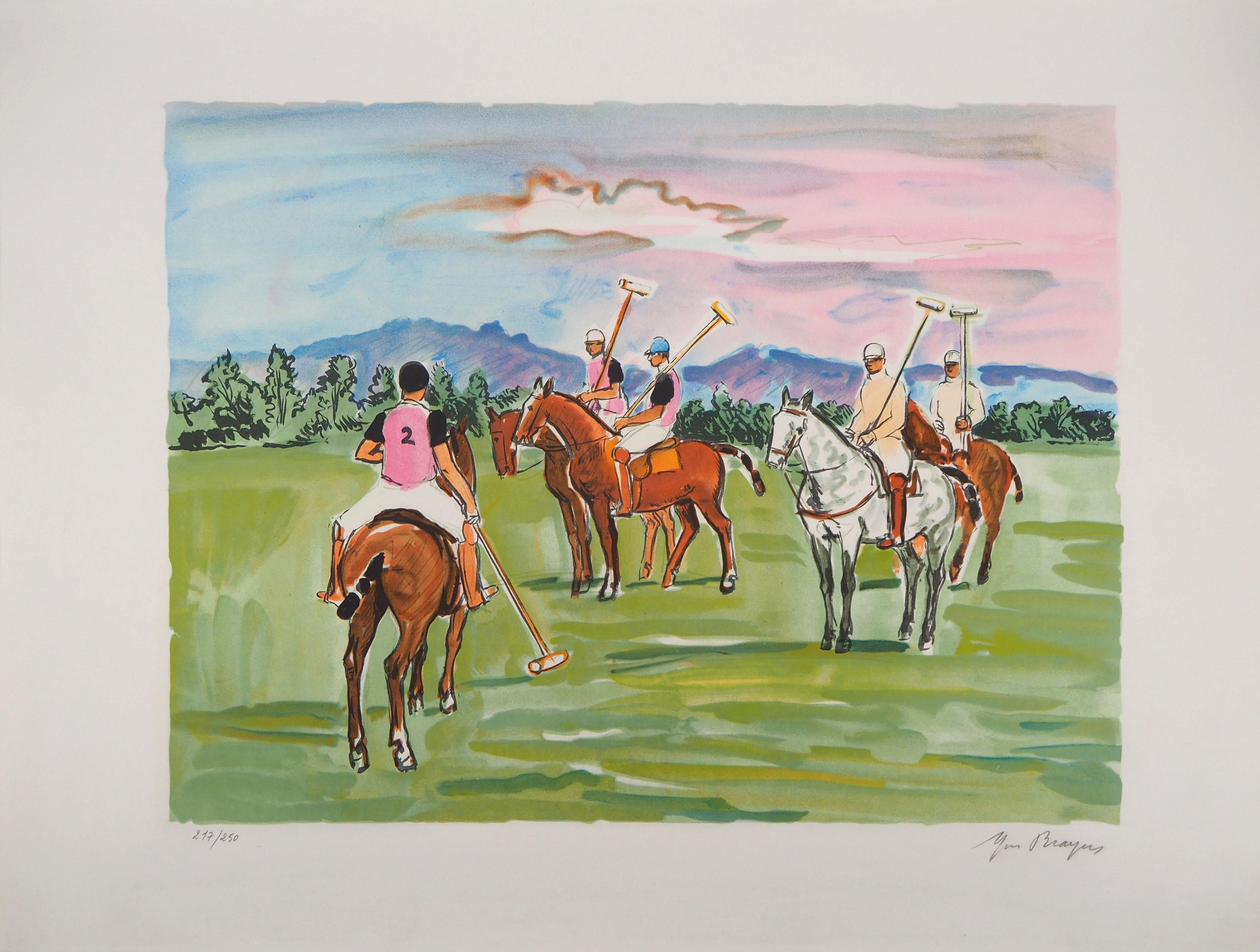 Yves Brayer Landscape Print - Polo Payers - Original Lithograph Handsigned Numbered