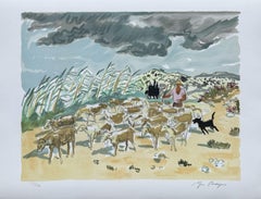 Shepherd and His Sheep - Original Lithograph Hand Signed & Numbered