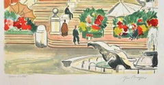 Spanish Steps - Lithograph by Yves Brayer - Mid 20th Century