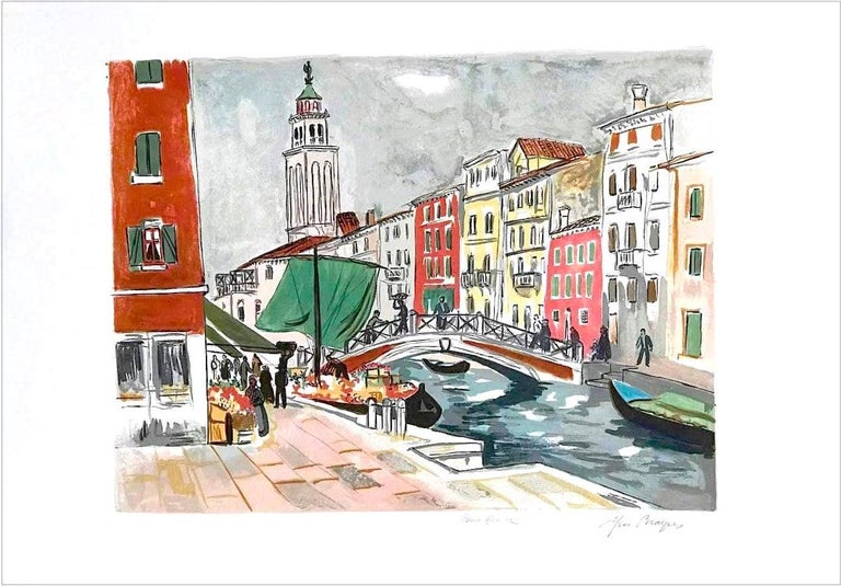 Lithographie Originale Yves Brayer - Venise - 1979 - Art Du XXème Siècle - Signée