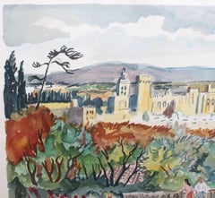 Yves Brayer:: « Vue d'Avignon »:: lithographie originale signée par l'artiste