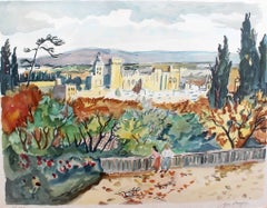 Yves Brayer, 'View of Avignon', Original Artist's Proof Signed Lithograph