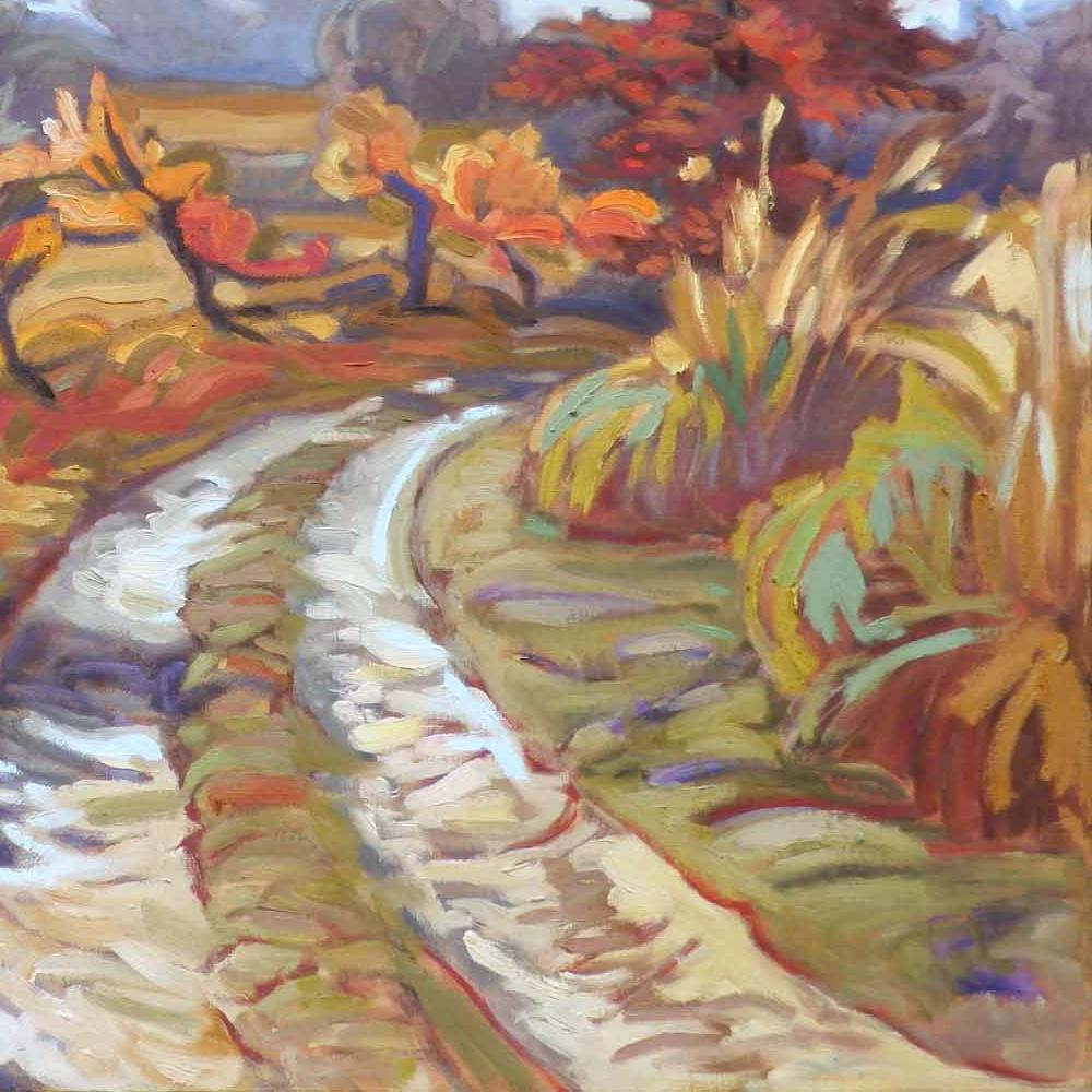 „Die fierce Seasons“, kühne fauvistische französische Herbstlandschaft, Ölgemälde (Impressionismus), Painting, von Yves Calméjane