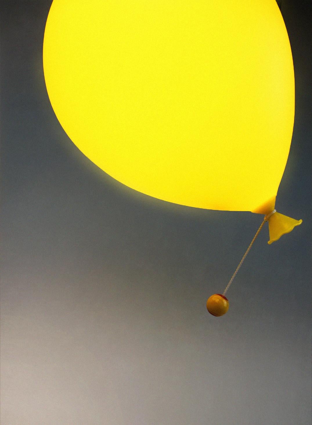 Space Age Yves Christin Balloon lamp Bilumen 1970 Mid Century Modern Yellow For Sale