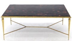 Yves Coffee Table Hammered Brass Base with Pieced Agate Top