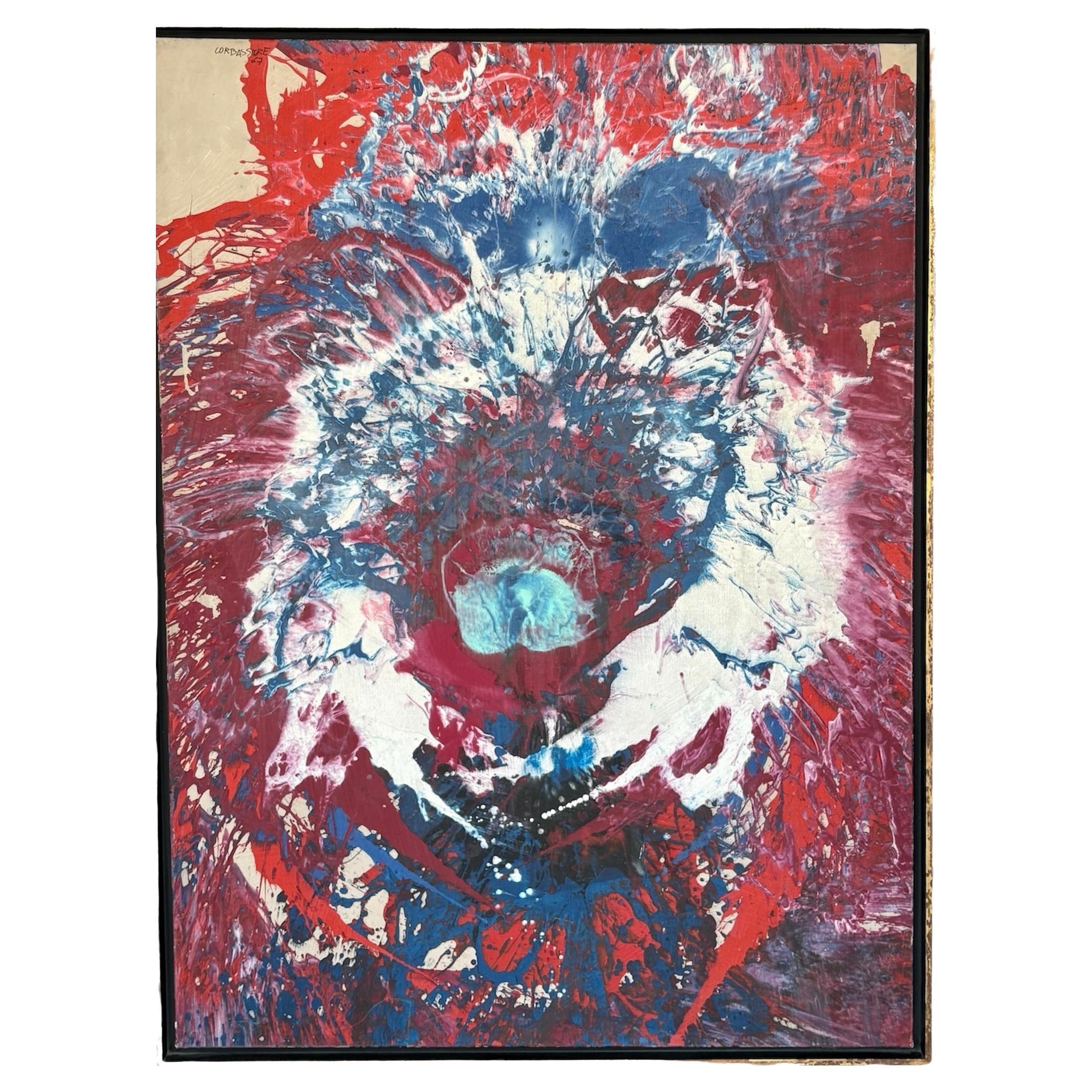 Yves Corbassière (Französisch 1925-2020) Großes Öl auf Leinwand, signiert und datiert 1967 (Moderne) im Angebot